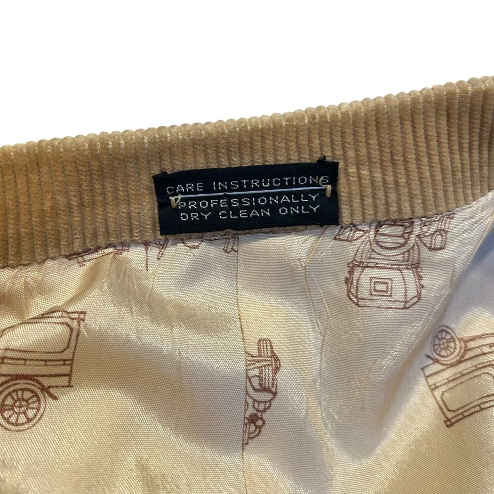 Tan Corduroy Blazer Suede Shoulder Patch 2 Button 44R - Picture 11 of 14